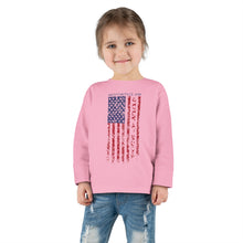 Load image into Gallery viewer, Independence Day USA Flag July 4th 2024 Toddler Long Sleeve Tee
