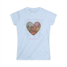 Load image into Gallery viewer, Moms are the Center of the Family Puzzle Customizable Women&#39;s Softstyle Tee
