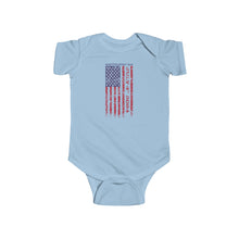 Load image into Gallery viewer, Independence Day July 4 2024 USA Flag Infant Fine Jersey Bodysuit
