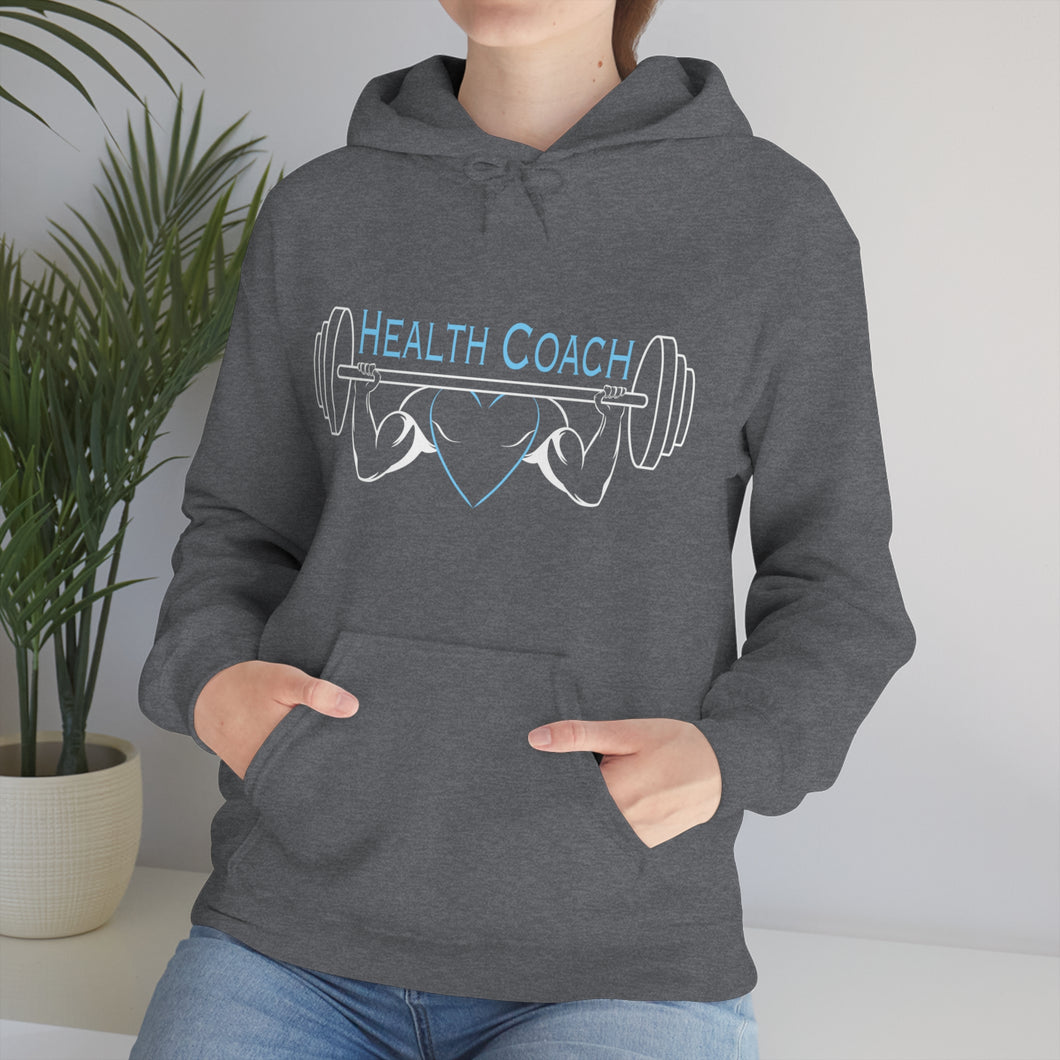 Health Coach Muscle Heart Barbell discipline equals freedom Unisex Heavy Blend™ Hooded Sweatshirt