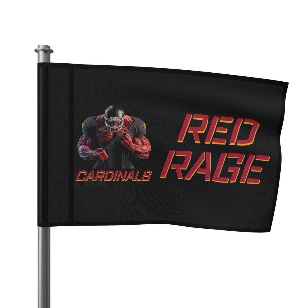 Cardinals Red Rage Personalized Flag Black