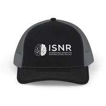 Load image into Gallery viewer, ISNR Snapback Trucker Cap - Black &amp; White Embroidered Hat
