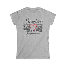 Load image into Gallery viewer, Senior Mom Class of Year and Students Name Customizable Women&#39;s Softstyle Tee
