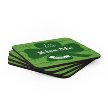 Load image into Gallery viewer, Kiss Me Im Irish Lucky St Pattys Corkwood Coaster Set
