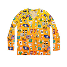 Load image into Gallery viewer, What’s Wild Fun Printed Long Sleeve V-Neck Shirt - Perfect for Game Nights &amp; Celebrations
