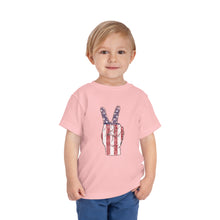 Load image into Gallery viewer, Independence Day 4th of July Peace Fingers Toddler Short Sleeve Tee
