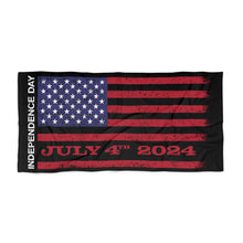 Load image into Gallery viewer, Independence Day July 4 2024 USA Flag Beach Towel
