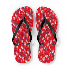 Load image into Gallery viewer, Independence Day Peace Fingers USA Flag Flip Flops
