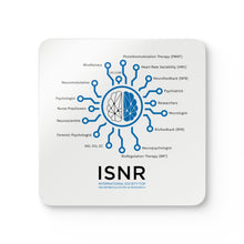 Load image into Gallery viewer, ISNR Neuroregulation Disciplines Corkwood Coaster Set
