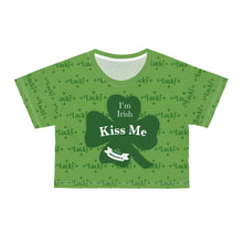 Load image into Gallery viewer, Kiss Me Im Irish Lucky Green Crop Tee
