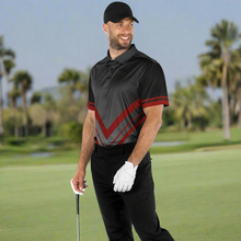 Load image into Gallery viewer, Golf V Red &amp; Black Polo Shirt - AOP
