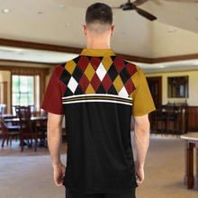 Load image into Gallery viewer, Golf Argyle Gold Red &amp; Black Polo Shirt - AOP
