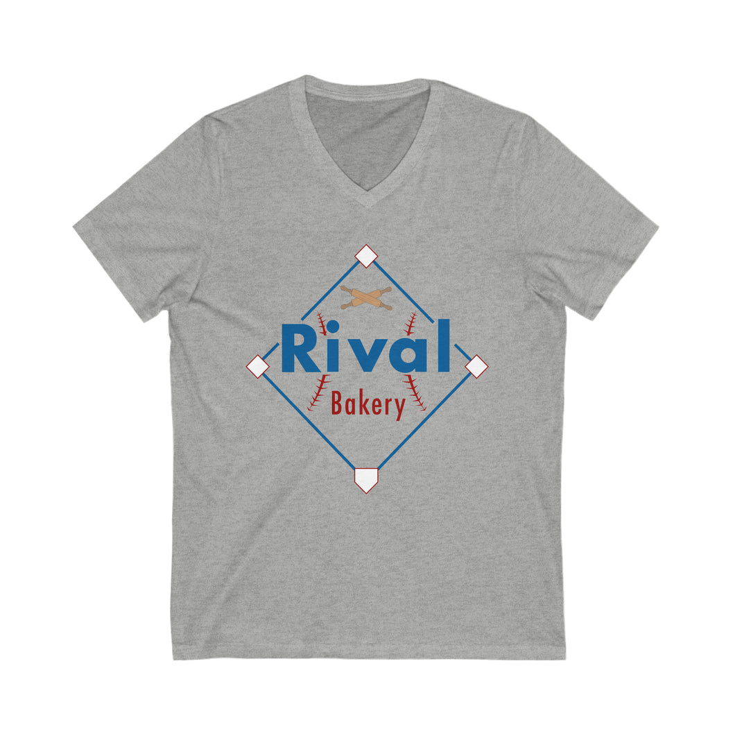 Rival Bakery Unisex Jersey Short Sleeve V-Neck Tee