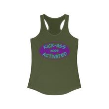 Load image into Gallery viewer, Kick Ass Mode Activated F Cancer Women&#39;s Ideal Racerback Tank
