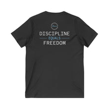 Load image into Gallery viewer, Team Platinum 2023 Conference Muscle Heart Discipline Equals Freedom Unisex Short Sleeve V-Neck Tee
