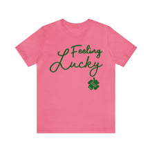 Load image into Gallery viewer, Feeling Lucky 2024 St Patricks Day Unisex Jersey Short Sleeve Tee
