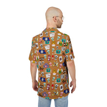 Load image into Gallery viewer, What’s Wild Brown Fun Tropical Print Unisex Hawaiian Button-Down Shirt for Summer Vibes
