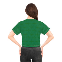 Load image into Gallery viewer, Kiss Me Im Irish Lucky Dark Green Crop Tee
