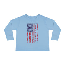 Load image into Gallery viewer, Independence Day USA Flag July 4th 2024 Toddler Long Sleeve Tee
