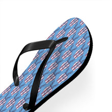 Load image into Gallery viewer, Independence Day Peace Fingers USA Flag Flip Flops
