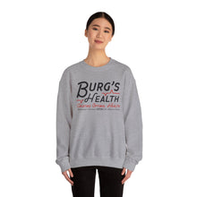 Load image into Gallery viewer, Health &amp; Wellness Crewneck Sweatshirt | Burg&#39;s Health | Fitness Gift, Cozy Unisex Sweatshirt, Wellness Apparel, Motivational Wear
