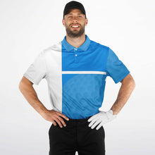 Load image into Gallery viewer, Golf Ball Blue &amp; White Polo Shirt - AOP
