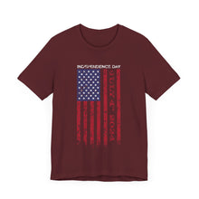 Load image into Gallery viewer, Independence Day July 4th 2024 USA Flag Unisex Jersey Short Sleeve Tee
