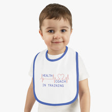 Load image into Gallery viewer, Health Coach in Training heartbeat Baby Contrast Trim Jersey Bib
