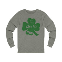 Load image into Gallery viewer, Kiss Me I’m Irish St Patricks Day Unisex Jersey Long Sleeve Tee
