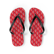 Load image into Gallery viewer, Independence Day Peace Fingers USA Flag Flip Flops
