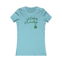 Load image into Gallery viewer, St Patricks Day 2024 Feeling Lucky Four Leaf Clover Women&#39;s Favorite Tee
