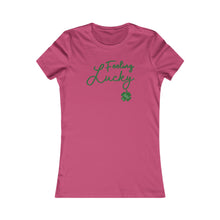 Load image into Gallery viewer, St Patricks Day 2024 Feeling Lucky Four Leaf Clover Women&#39;s Favorite Tee
