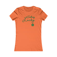 Load image into Gallery viewer, St Patricks Day 2024 Feeling Lucky Four Leaf Clover Women&#39;s Favorite Tee
