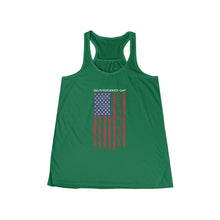 Load image into Gallery viewer, Independence Day USA Flag July 4th 2024 Women&#39;s Flowy Racerback Tank
