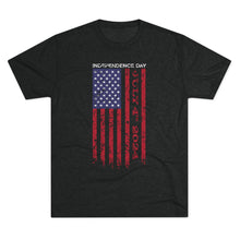 Load image into Gallery viewer, Independence Day USA Flag July 4th 2024 Unisex Tri-Blend Crew Tee
