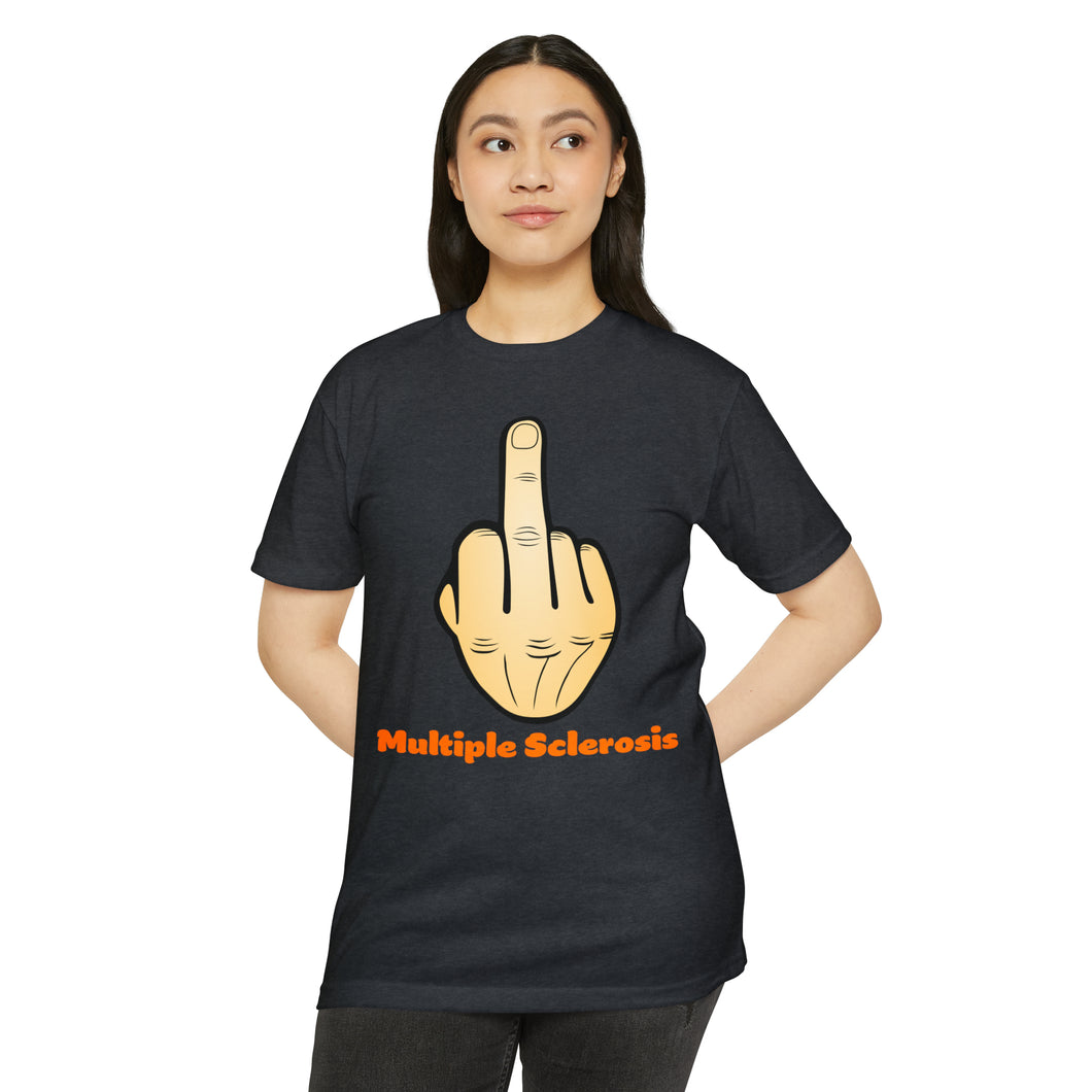 Middle Finger Multiple Sclerosis Unisex CVC Jersey T-shirt