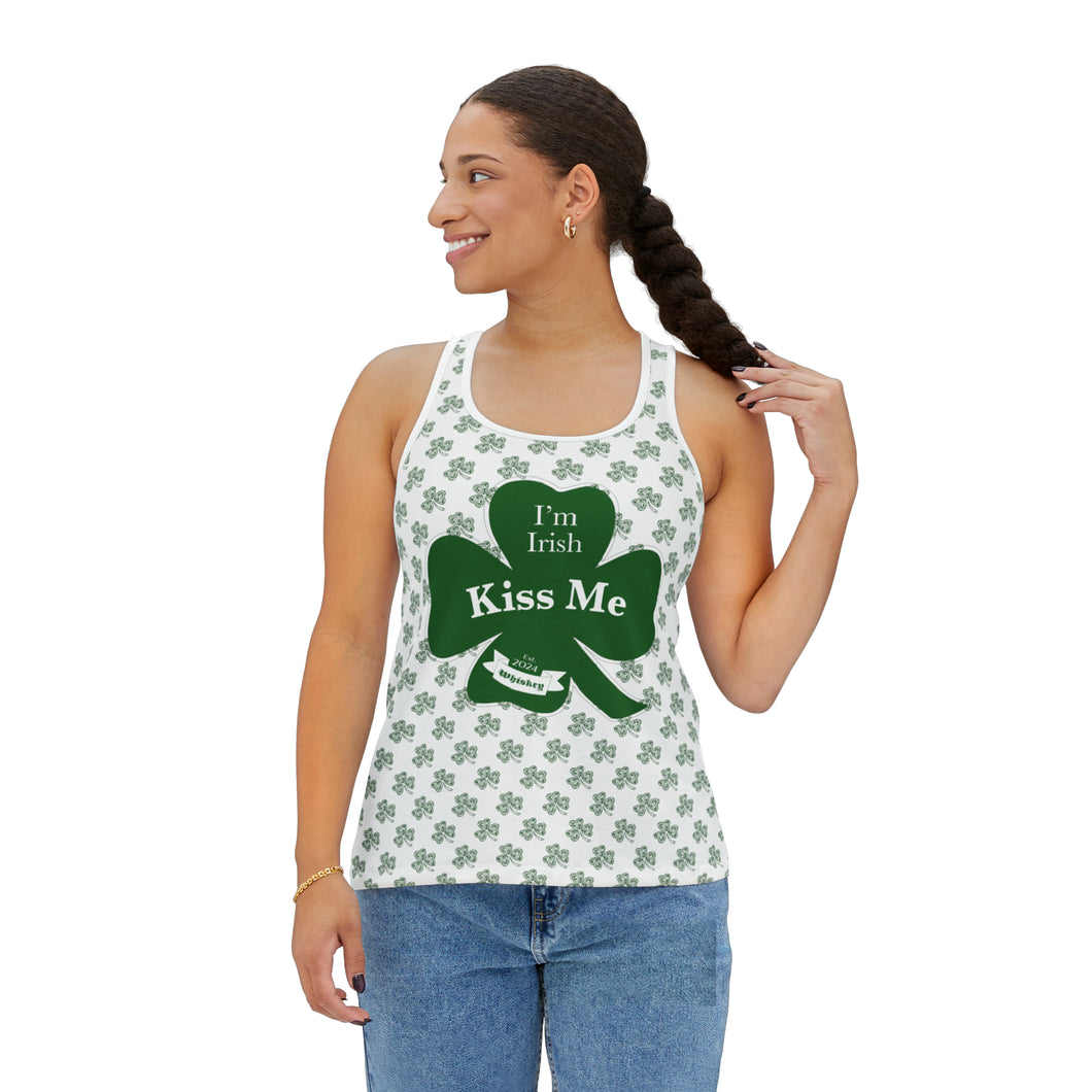 Kiss Me Im Irish Women's White Tank Top