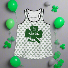 Load image into Gallery viewer, Kiss Me Im Irish Women&#39;s White Tank Top
