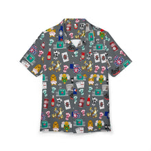 Load image into Gallery viewer, What’s Wild Grey Fun Tropical Print Unisex Hawaiian Button-Down Shirt for Summer Vibes
