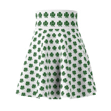 Load image into Gallery viewer, Kiss Me Im Irish St Pattys Women&#39;s White Skater Skirt (AOP)
