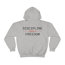 Load image into Gallery viewer, Health Coach Muscle Heart Barbell discipline equals freedom Unisex Heavy Blend™ Hooded Sweatshirt
