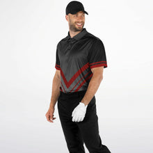 Load image into Gallery viewer, Golf V Red &amp; Black Polo Shirt - AOP
