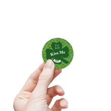 Load image into Gallery viewer, Kiss Me Im Irish Punch Proof St Pattys Round Sticker Label Rolls
