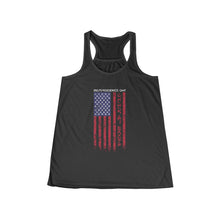 Load image into Gallery viewer, Independence Day USA Flag July 4th 2024 Women&#39;s Flowy Racerback Tank
