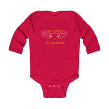 Load image into Gallery viewer, Health Coach In Training Muscle Infant Long Sleeve Bodysuit
