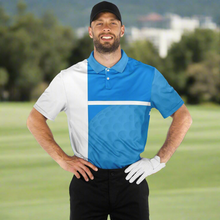 Load image into Gallery viewer, Golf Ball Blue &amp; White Polo Shirt - AOP
