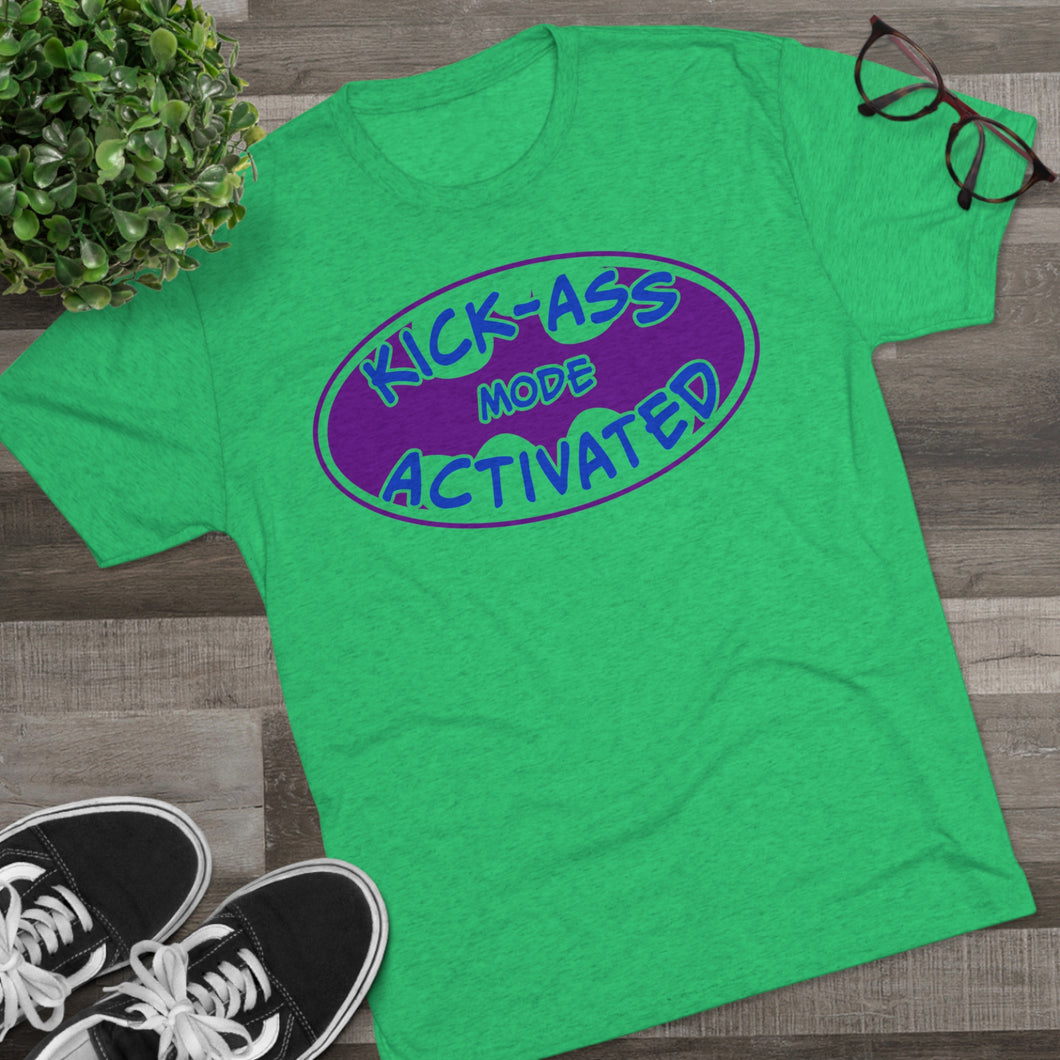 Kick Ass Mode Activated F Cancer Unisex Tri-Blend Crew Tee