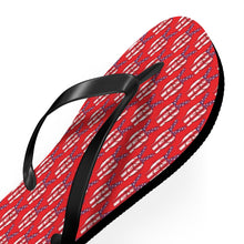 Load image into Gallery viewer, Independence Day Peace Fingers USA Flag Flip Flops
