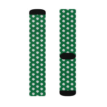 Load image into Gallery viewer, Kiss Me Im Irish Lucky St Pattys Day Dark Green Sublimation Socks
