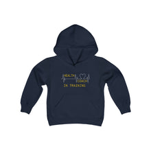 Load image into Gallery viewer, Health Coach In Training Heartbeat Youth Heavy Blend Hooded Sweatshirt
